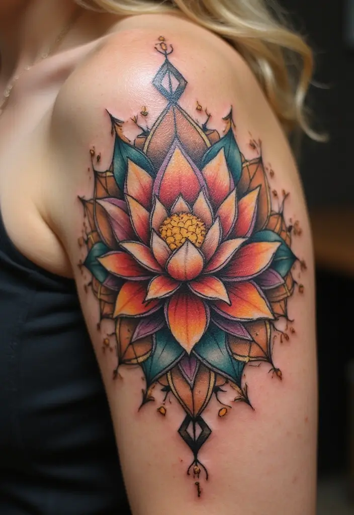 30 Strength Lotus Flower Tattoo Meaning and Designs - 29. Community and Connection: Bonds that Strengthen