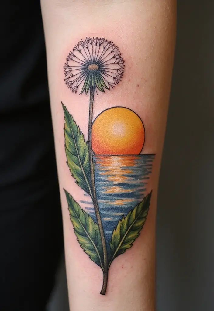 30 Symbolism of a Dandelion Tattoo with Stunning Designs - 29. Nature's Healing Power