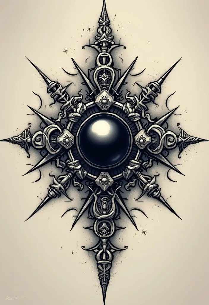 30 Tattoo Black Pearl Ideas to Inspire Your Next Ink - 29. Black Pearl and Viking Symbolism