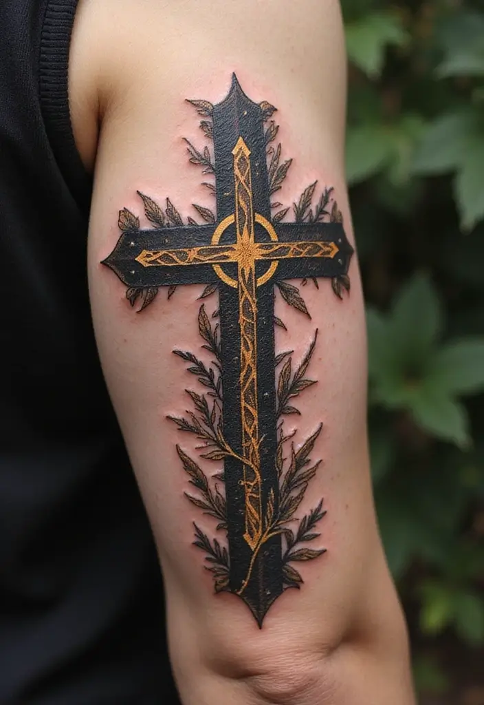 30 Upper Arm Tattoo Ideas for Bold Placement Choices - 29. Spiritual and Religious Symbols