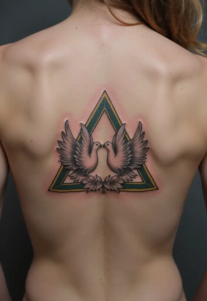 30 Triangle Tattoos for Guys That Carry Symbolic Meaning - 29. The Harmony Triangle