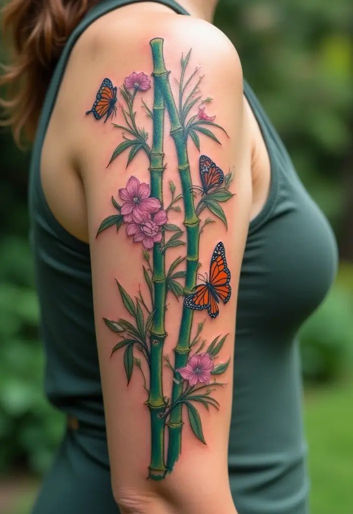 30 Bamboo Tattoo Meaning and Artistic Designs - 2. Growth and Renewal