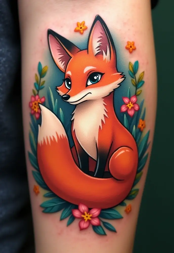 30 Cartoon Tattoo Ideas That Are Fun and Creative - 2. Cartoon Animals with Personality