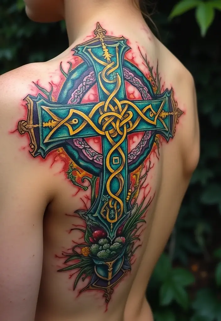 30 Celtic Cross Tattoos with Deep Spiritual Significance - 2. Celtic Cross with Intertwined Knots