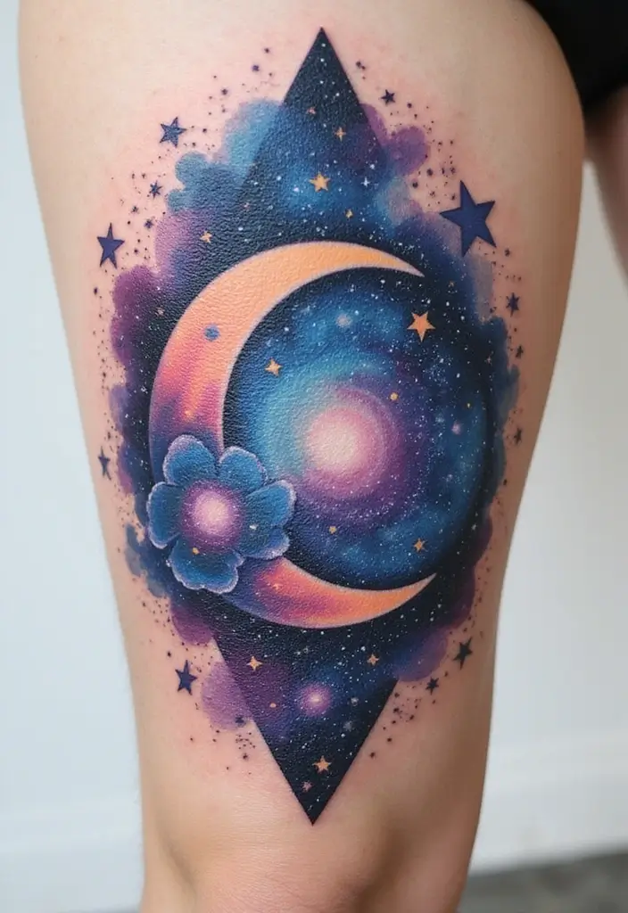 30 Dreamer Tattoo Meaning and Inspirational Designs - 2. Celestial Bodies - Embracing the Universe