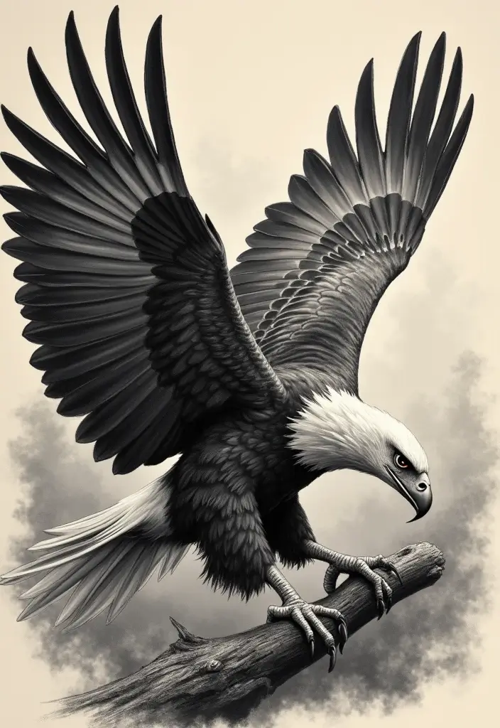 30 Eagle Tattoo Ideas That Represent Power and Courage - 2. Fierce Eagle with Claws