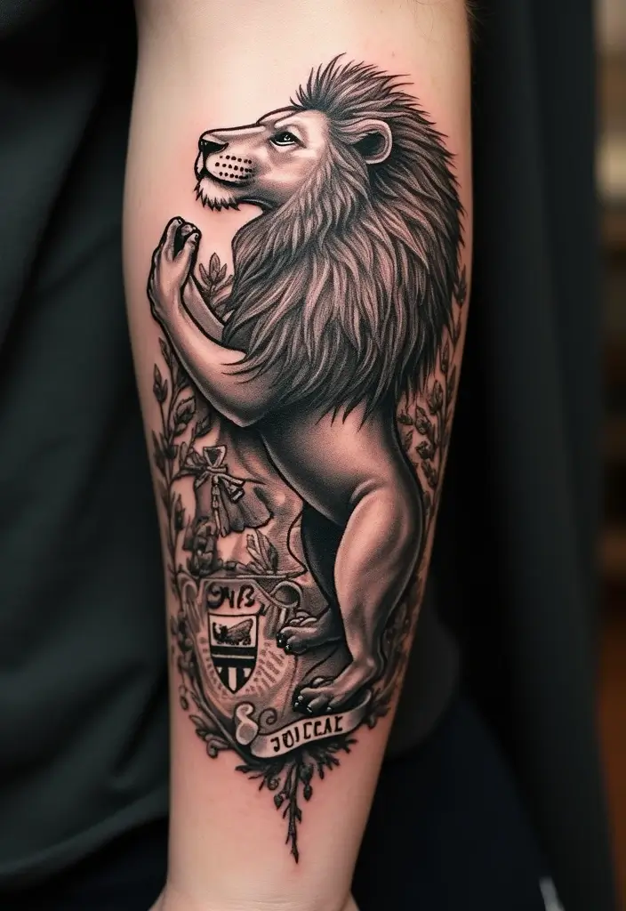 30 Family Crest Arm Tattoos That Carry Heritage - 2. Animal Symbols of Heritage