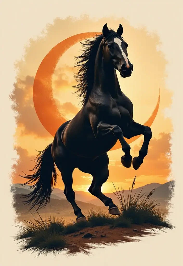 30 Horse and Horseshoe Tattoos for Luck and Freedom - 2. Galloping Horse Silhouette