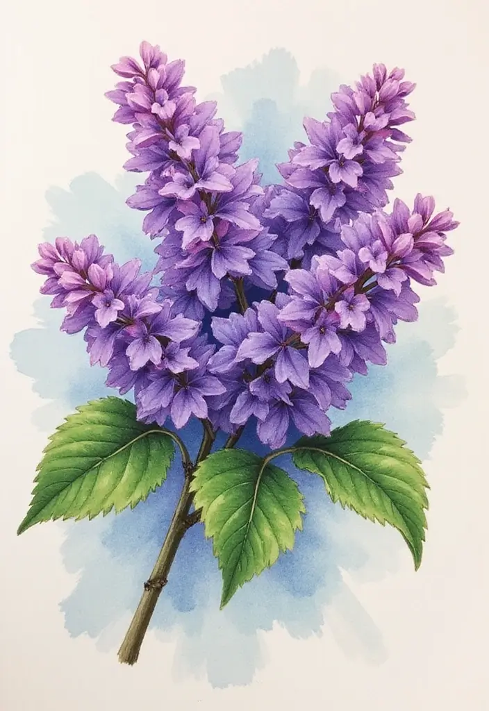 30 Lilac Flower Tattoo Designs with Gentle Symbolism - 2. Watercolor Lilacs