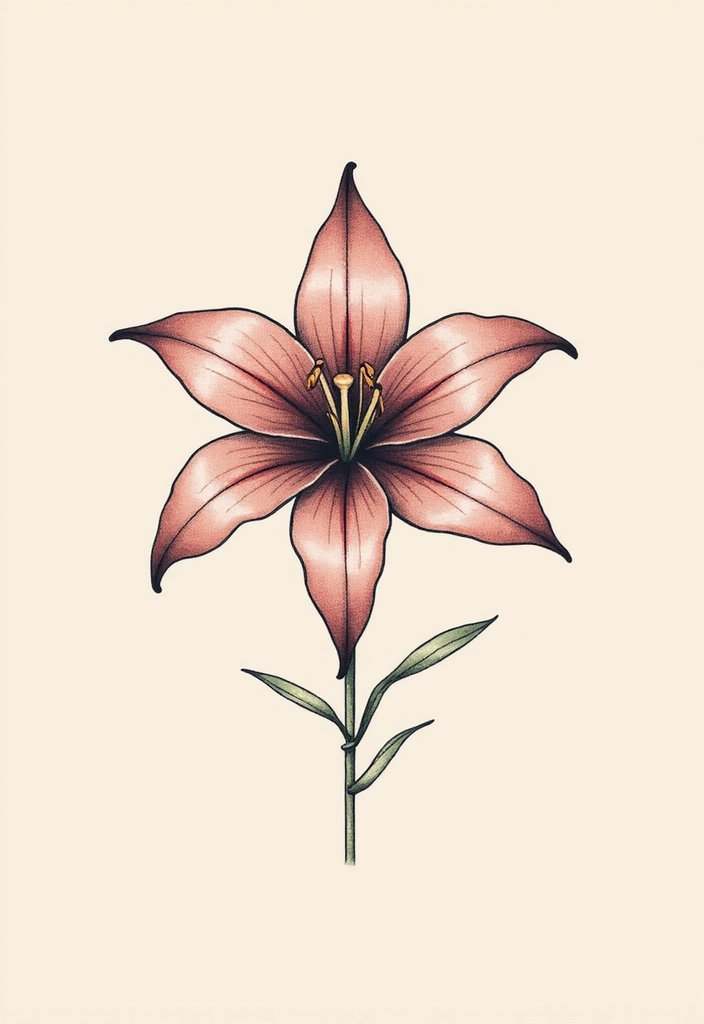 30 Lily Tattoos for Men That Balance Strength and Elegance - 2. Geometric Lily Design