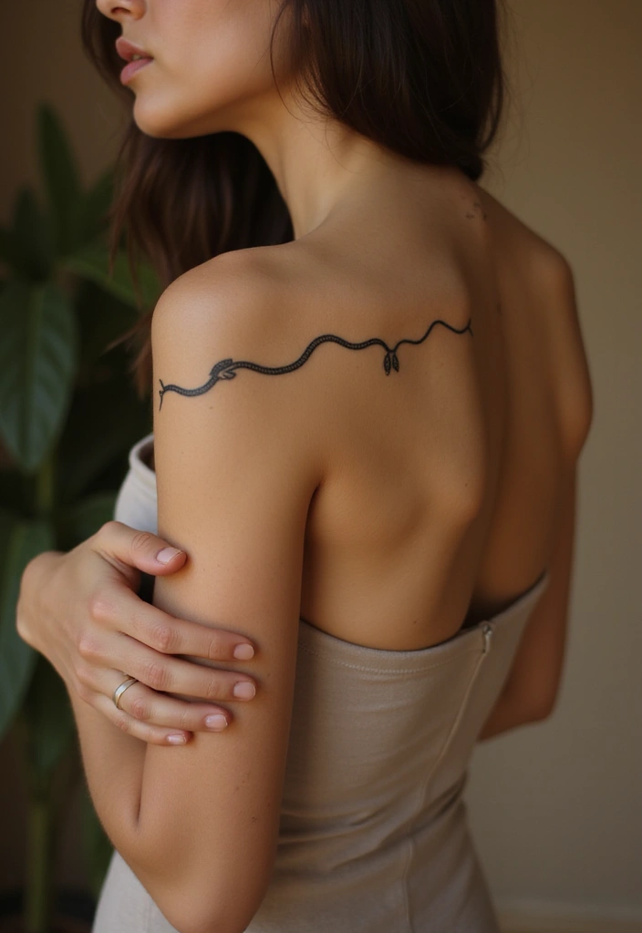 30 Minimalist Small Snake Tattoo Inspirations for Nature Lovers - 2. Minimalist Snake on a Branch
