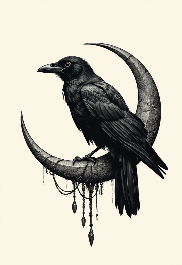 30 Raven Tattoo Shoulder Designs That Look Powerful - 2. Raven and Moon Harmony