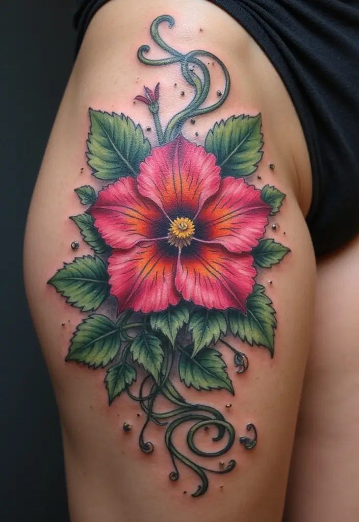 30 September Birth Flower Tattoo Ideas with Meaning - 2. Morning Glory Magic