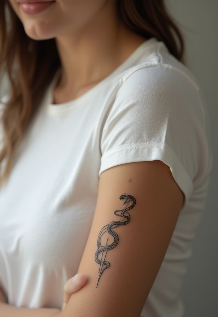 30 Snake Body Tattoo Designs That Look Striking - 2. Minimalist Line Art