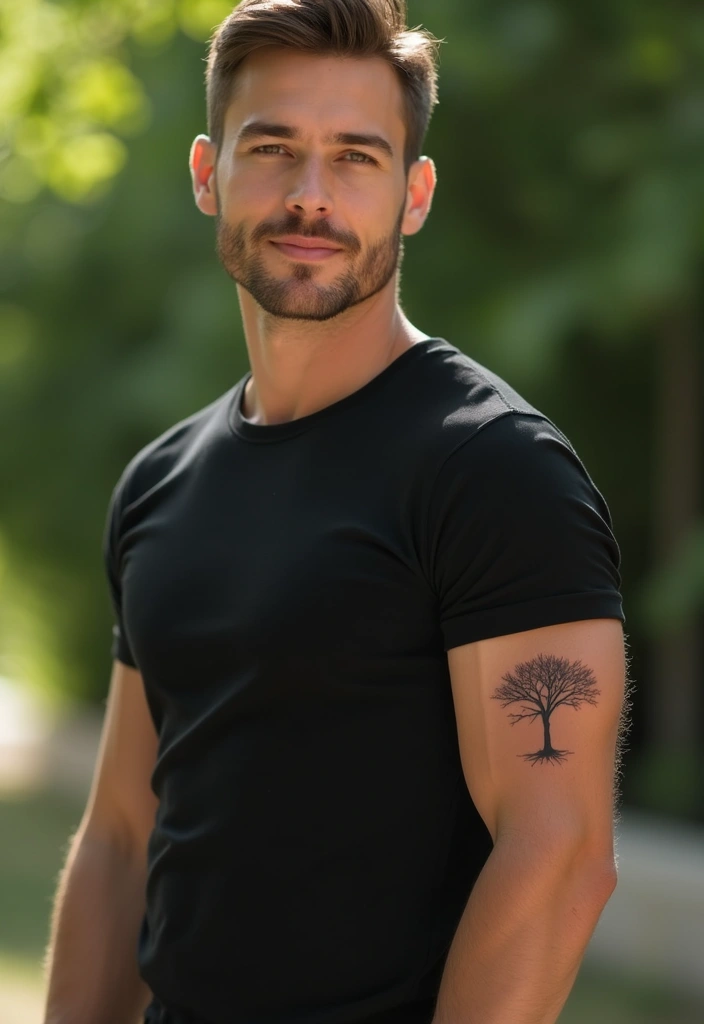 30 Subtle Men Tattoos That Look Minimal Yet Powerful - 2. Minimalist Trees