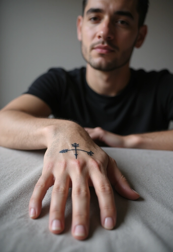 30 Symbol Hand Tattoos for Men That Speak Volumes - 2. Arrow of Direction