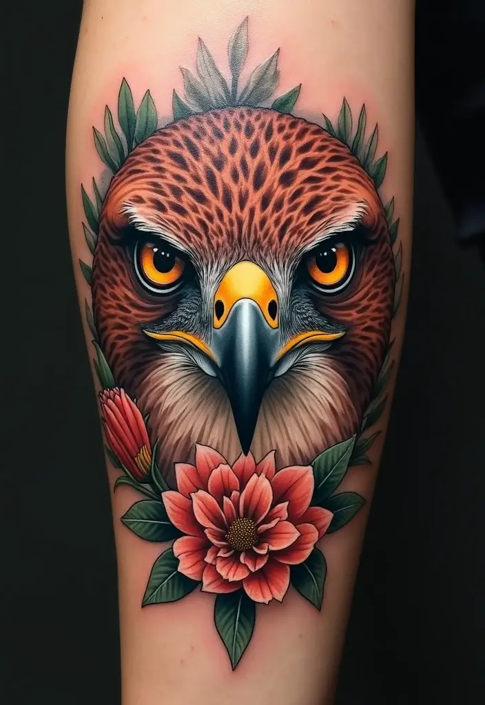 30 Hawk Tattoo Designs That Represent Vision and Strength - 2. The Watchful Hawk Eyes