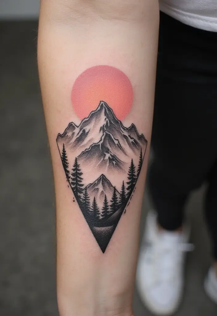 30 Women’s Popular Tattoos That Never Go Out of Style - 2. Minimalist Mountains