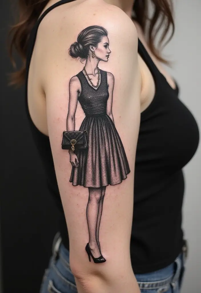30 Blackwork Tattoo Ideas That Are Bold and Artistic - 30. Fashion-Inspired Tattoos