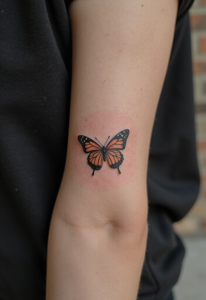 30 Butterfly Tattoo Placement Ideas That Enhance Beauty - 30. On the Inside of the Arm: Hidden Beauty