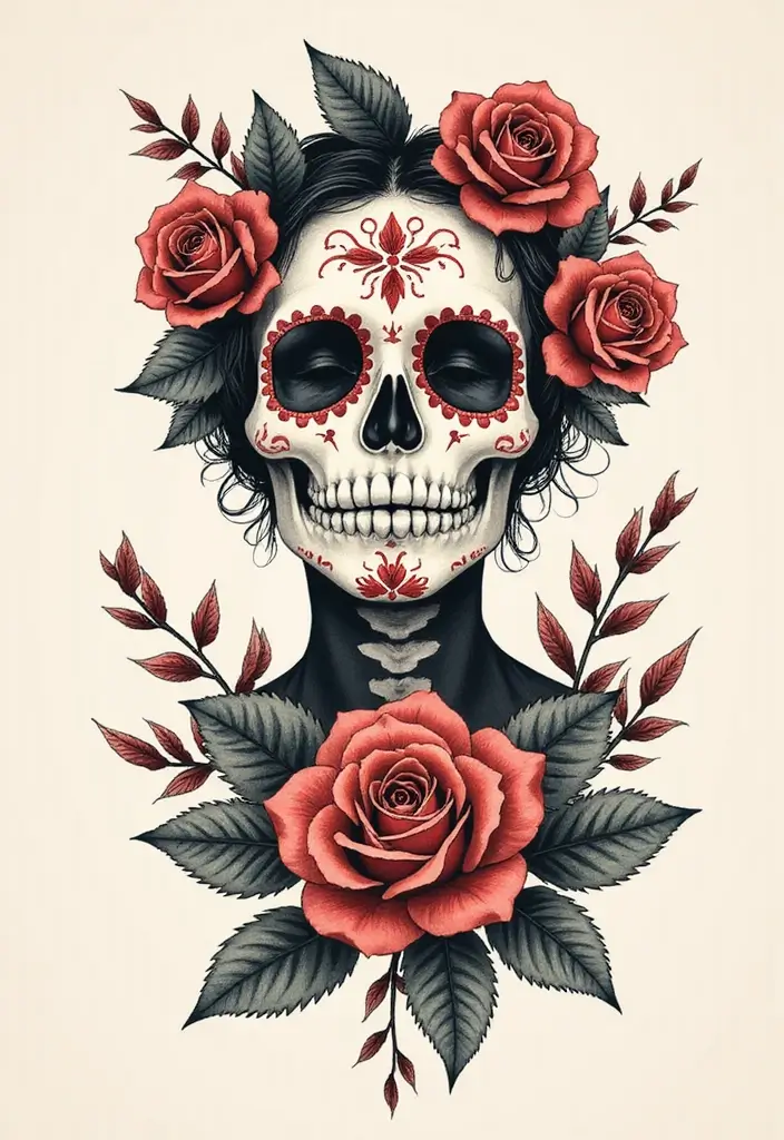 30 Calavera Tattoo Inspirations for Day of the Dead - 30. Everyday Wear