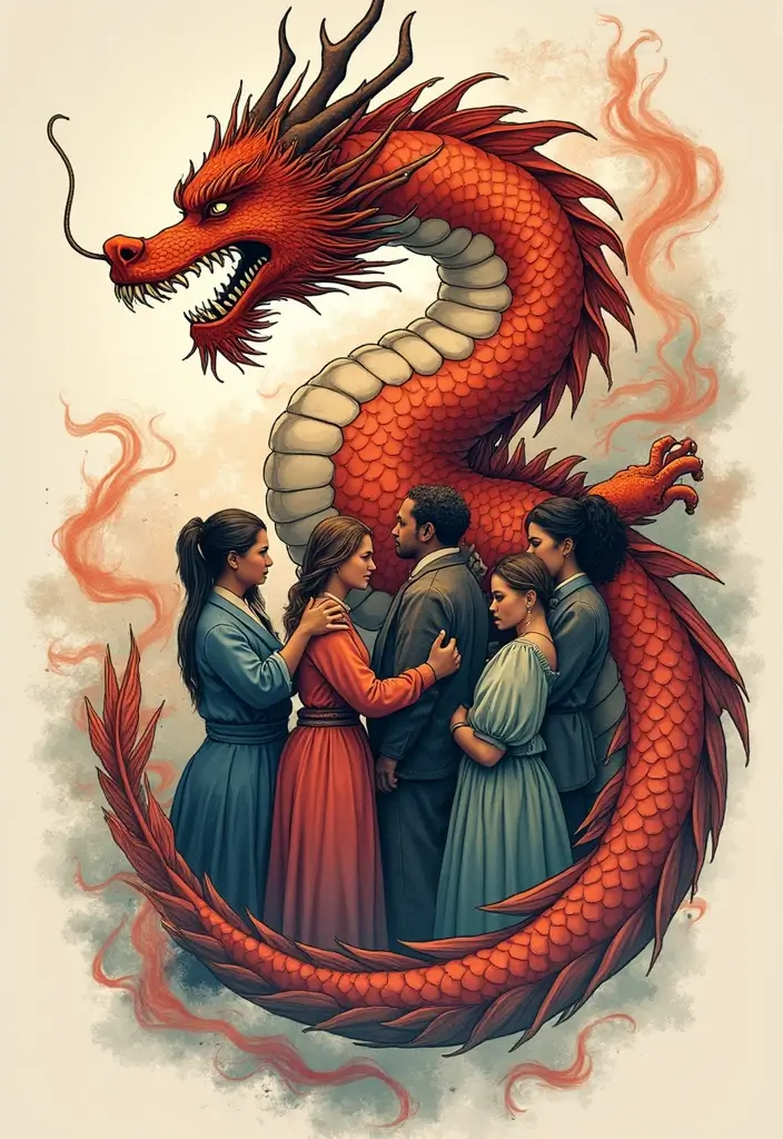 30 Chinese Dragon Tattoo Meaning and Artistic Designs - 30. The Dragon of Unity