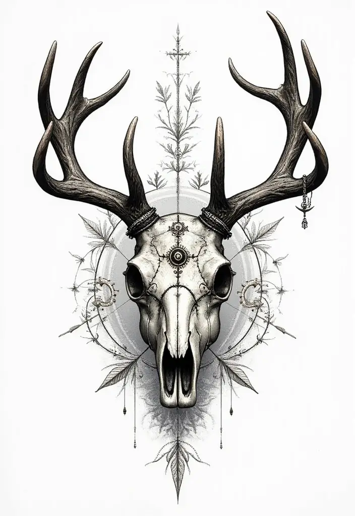 30 Deer Skull Tattoos That Capture Rustic Strength - 30. Personal Storytelling