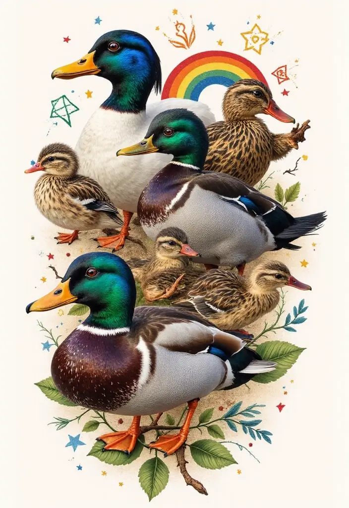 30 Duck Tattoo Meaning and Creative Designs - 30. Celebration of Diversity