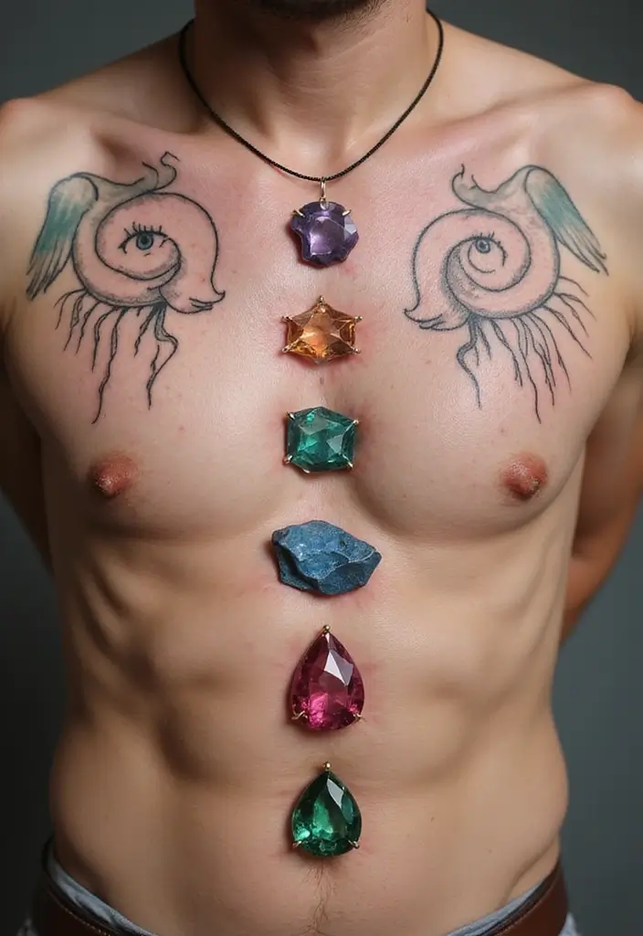 30 Full Chest Tattoos for Men with Powerful Visual Impact - 30. Personal Symbols