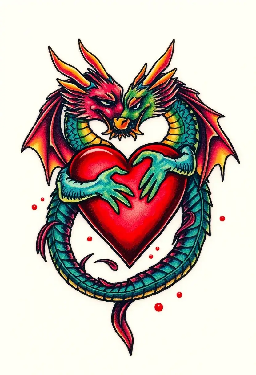 30 Japanese Dragon Tattoos That Showcase Power and Elegance - 30. The Dragon and the Heart: Love and Loyalty