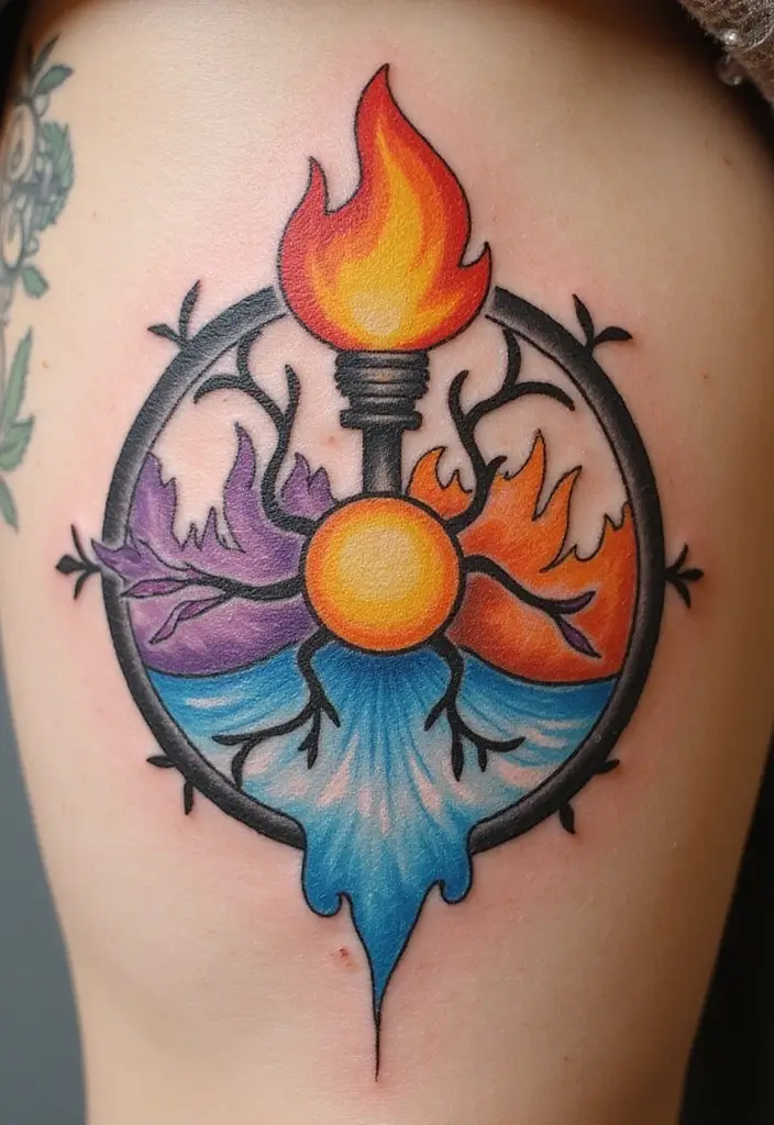 30 Masculine Tribal Tattoos Full of Power and Legacy - 30. The Elemental Forces