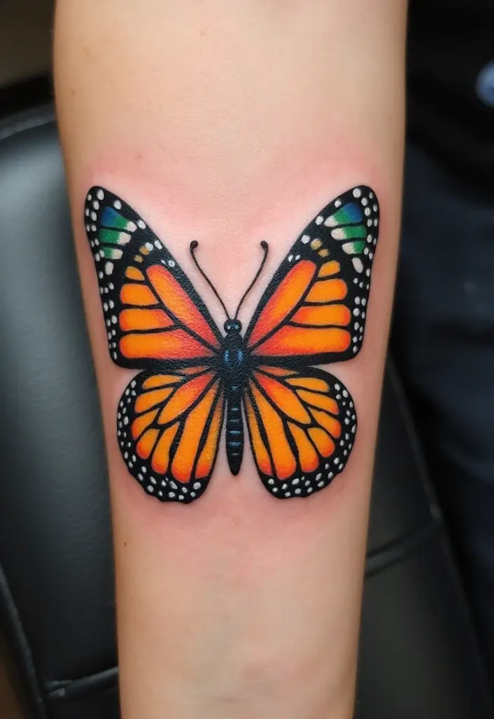 30 Monarch Butterfly Tattoo Designs with Deep Symbolism - 30. Final Flourish: Monarch Butterfly Tattoo