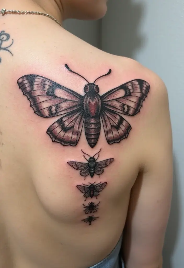 30 Moth Tattoo Designs with Symbolism and Beauty - 30. Moth Reflection of Change