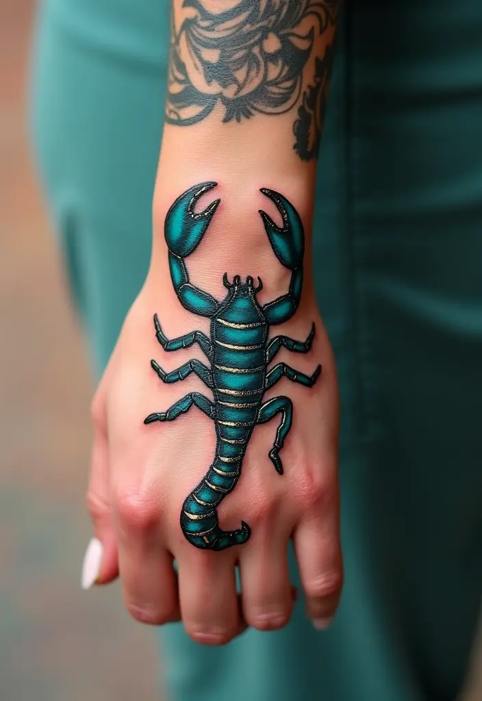 30 Scorpion Tattoo on Hand Meaning and Bold Designs - 30. Scorpion Tattoos as a Celebration of Life: Embracing Existence