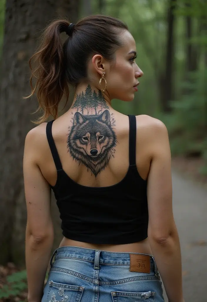 30 Spiritual Neck Tattoos with Deep Symbolism - 30. The Wolf