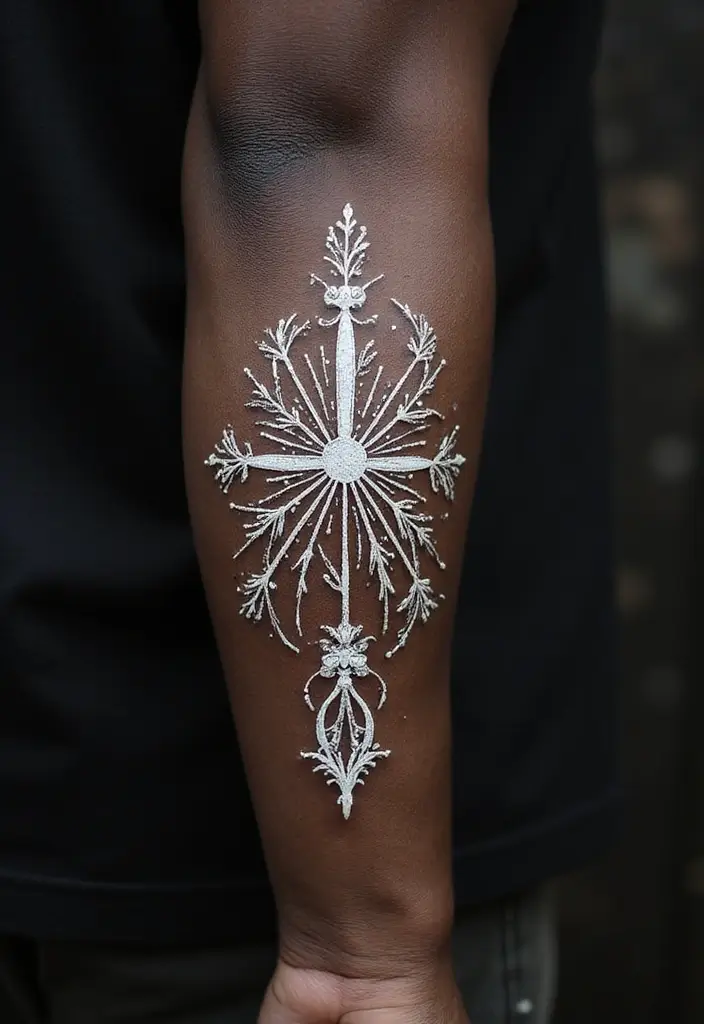 30 White Ink Tattoo Ideas on Dark Skin That Stand Out - 30. Personal Expressions