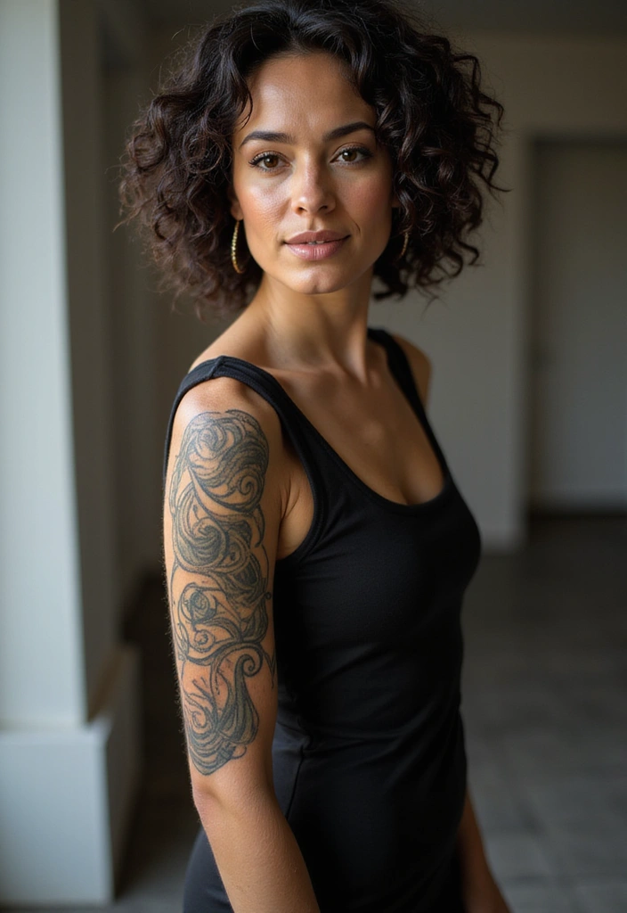 30 Black Hair Tattoos That Make a Bold Statement - 3. Kinky Coil Art
