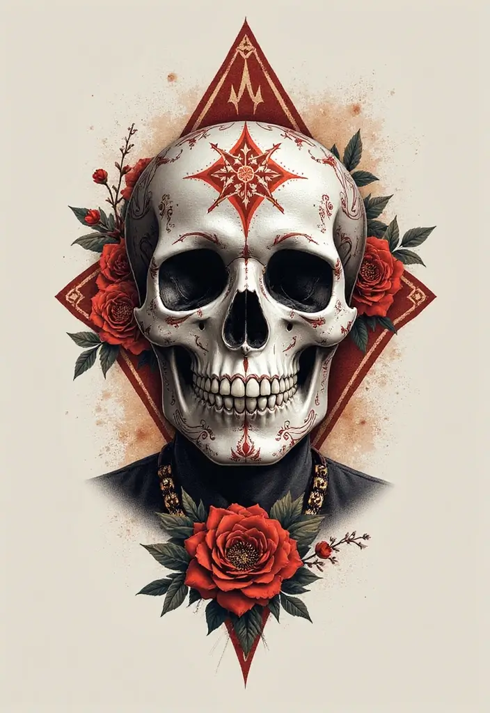30 Calavera Tattoo Inspirations for Day of the Dead - 3. Geometric Patterns
