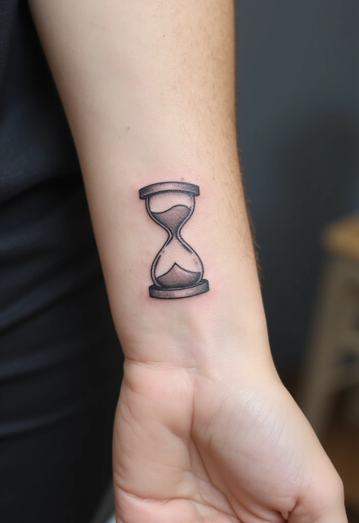 30 Clock Tattoo on Hand Ideas That Stand the Test of Time - 3. Hourglass Clock