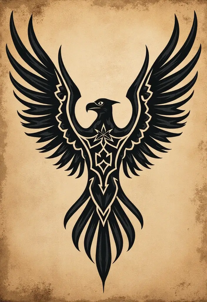 30 Eagle Tattoo Ideas That Represent Power and Courage - 3. Tribal Eagle Design
