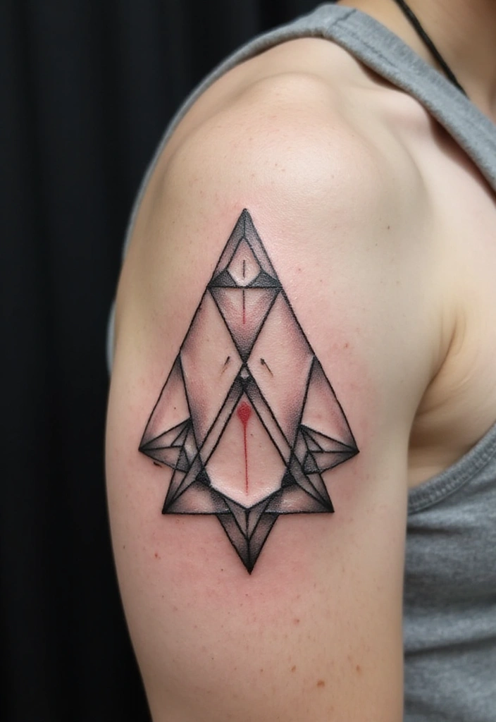 30 Empty Teardrop Tattoo Meaning and Design Ideas - 3. Geometric Teardrop