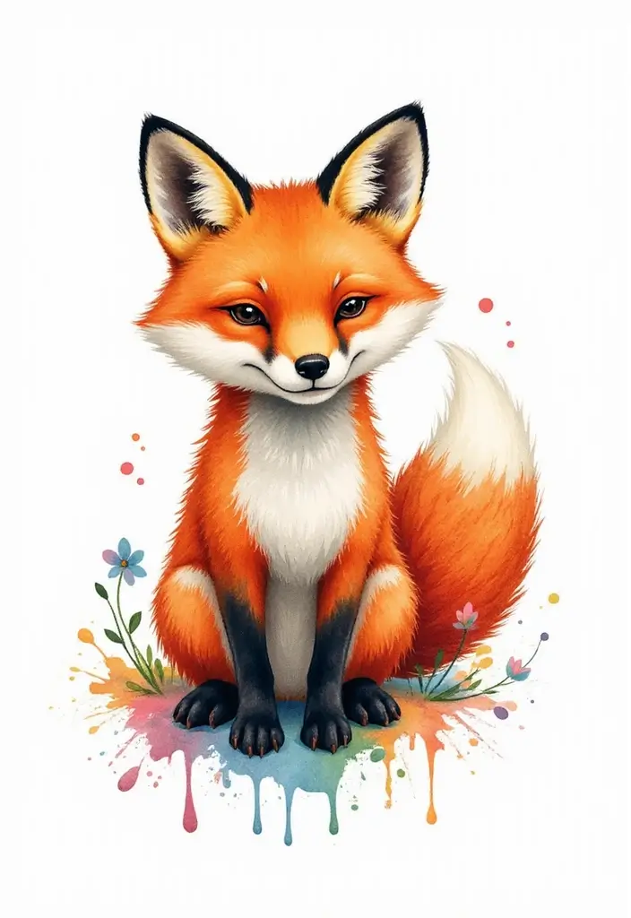 30 Fox Tattoos for Women That Highlight Feminine Energy - 3. Watercolor Fox Tattoo