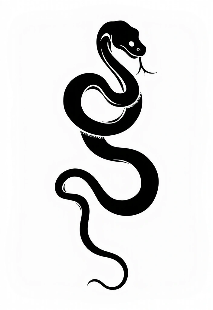 30 Geometric Snake Tattoo Ideas with Unique Patterns - 3. Abstract Snake Silhouette