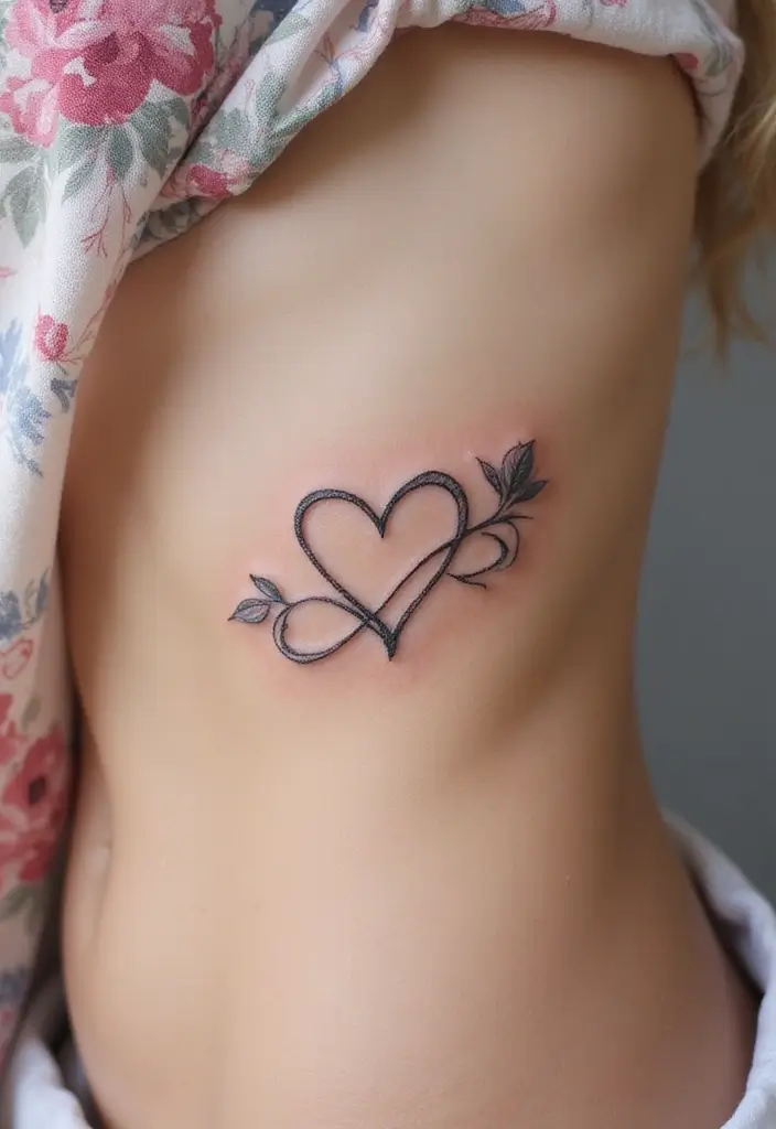 30 Infinity Friendship Tattoo Ideas for Everlasting Bonds - 3. Heart Infinity Tattoo