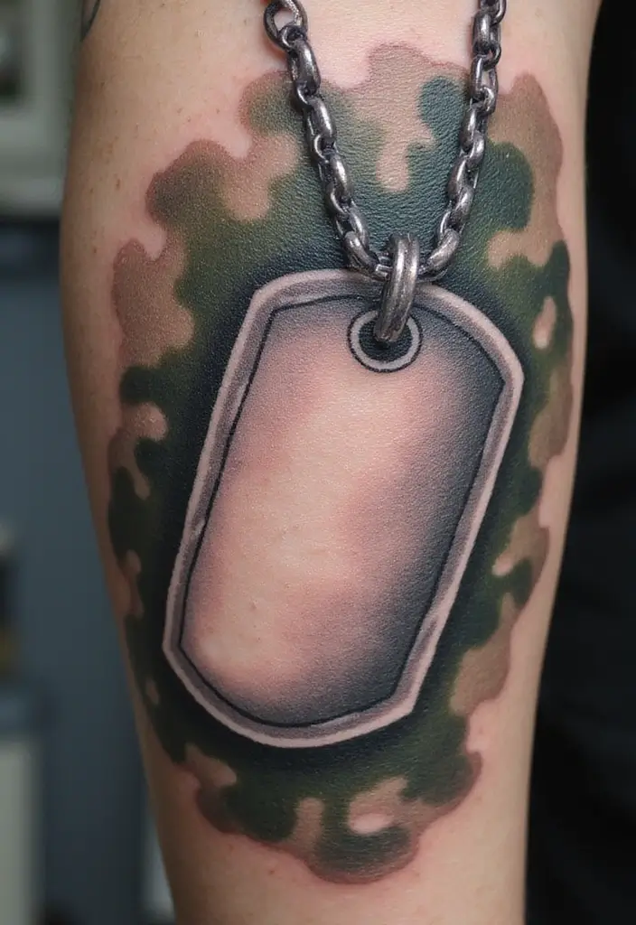 30 LDRSHIP Tattoo Ideas Inspired by Military Values - 3. The Dog Tag