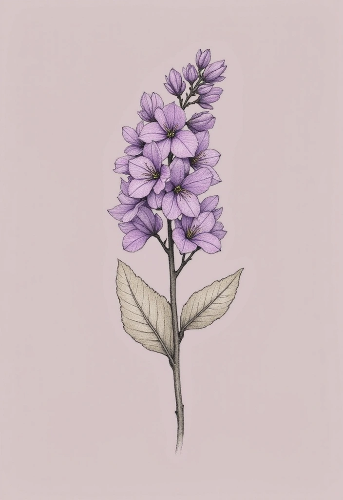 30 Lilac Flower Tattoo Designs with Gentle Symbolism - 3. Minimalist Lilac Line Art