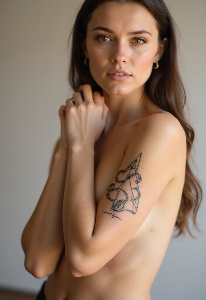 30 Minimalist Small Snake Tattoo Inspirations for Nature Lovers - 3. Geometric Snake