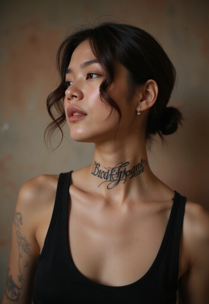 30 Neck Tattoo Fonts That Stand Out - 3. Bold Serif