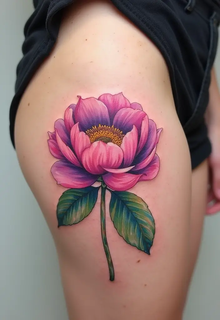 30 Peony Tattoo Ideas with Meaning and Elegance - 3. Watercolor Peony