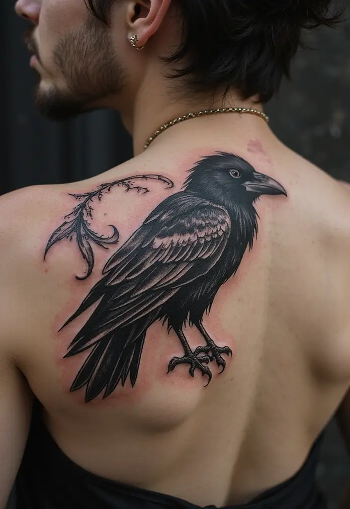 30 Raven Tattoo Shoulder Designs That Look Powerful - 3. Tribal Raven Symbolism